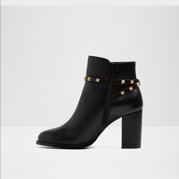 NWT Aldo Gold Studded Umalerith Boot Black - 7 - Picture 4 of 6